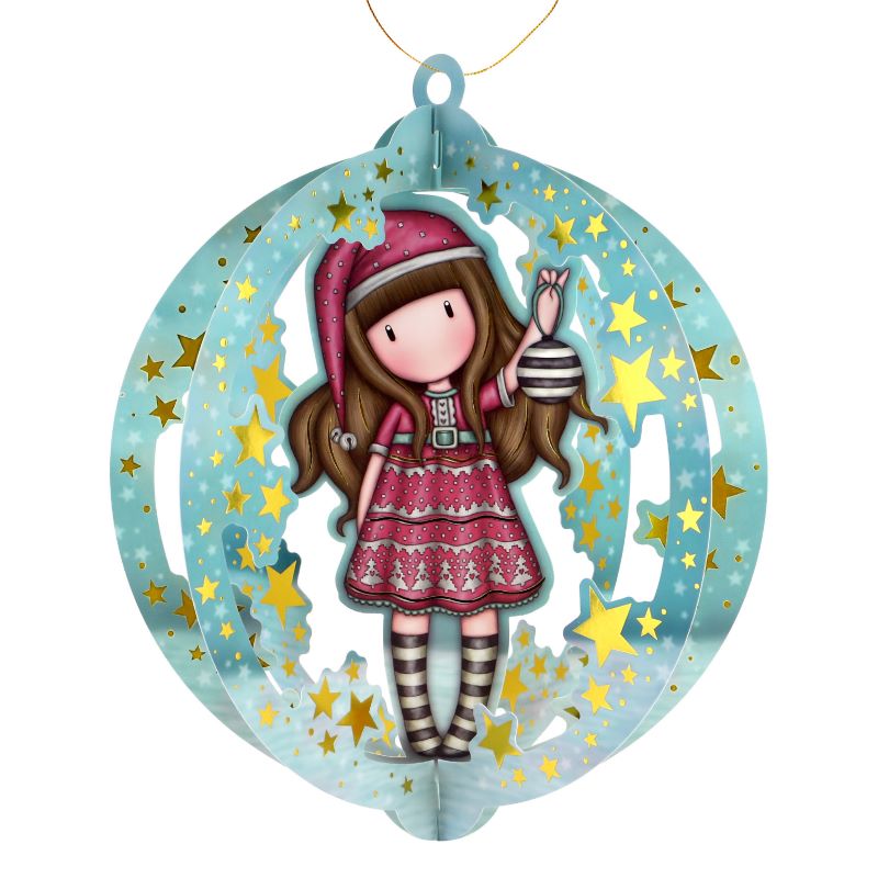 Комплект от 3 бр Коледна 3D декорация Santoro Gorjuss Mеrry and Bright - Tis The Season