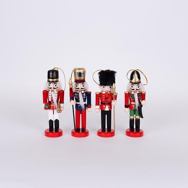 Лешникотрошачки, червено-зелени, комплект 4бр, 12.5см