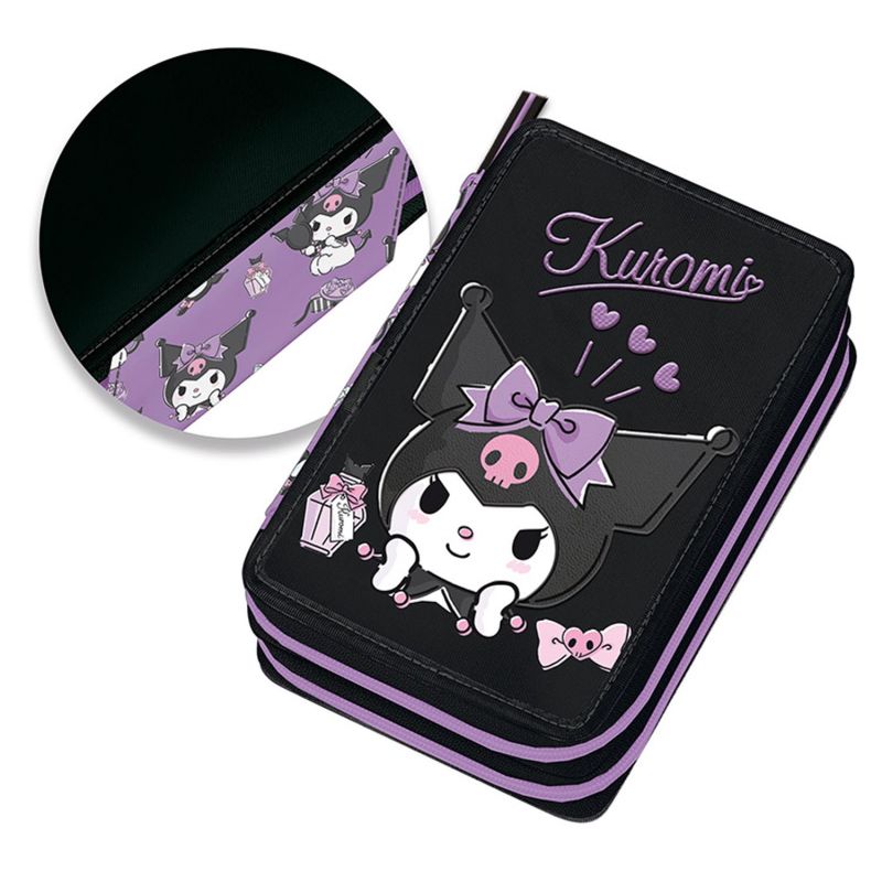 Ученически несесер със съдържание Kuromi Sketch