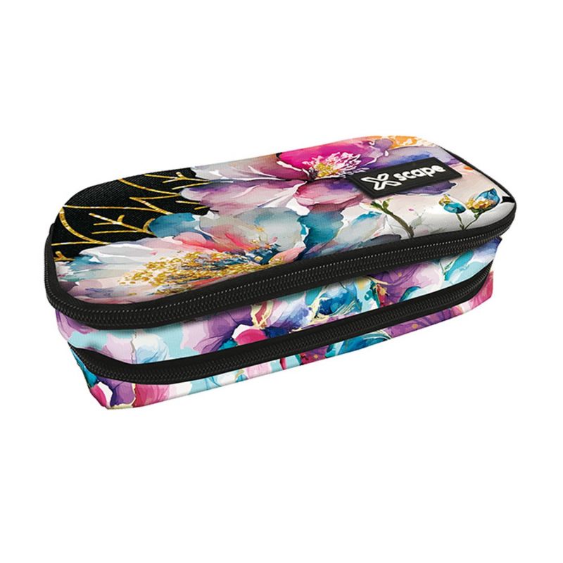 Овален ученически несесер Xscape Flowers