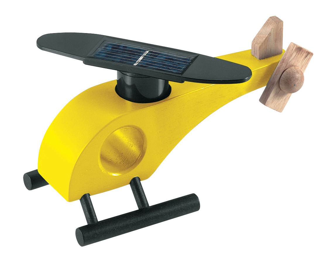 InproSolar Дървен соларен хеликоптер, жълт