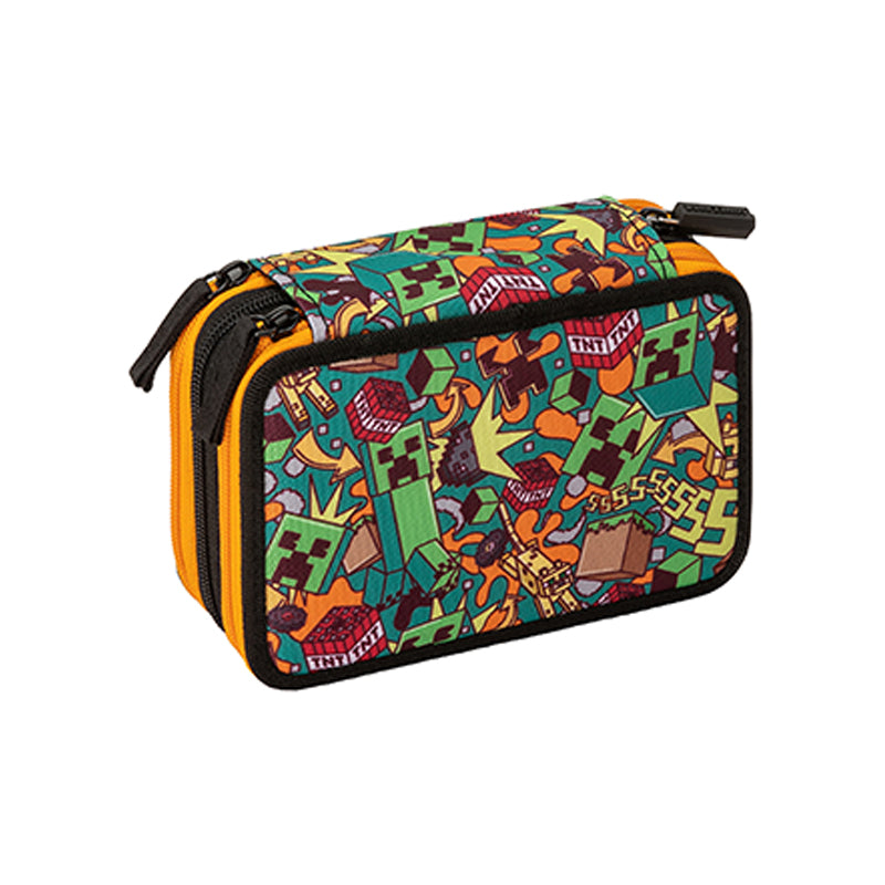 Ученически несесер Minecraft Funtage с 3 ципа и съдържание