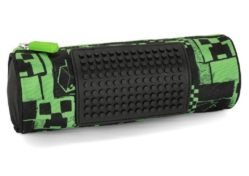 Ученически несесер цилиндър Minecraft Pixels Green