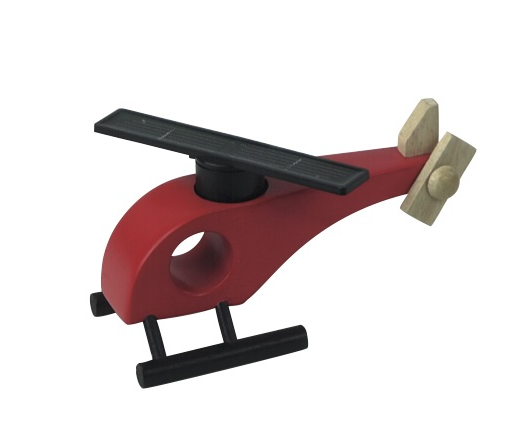 InproSolar Дървен соларен хеликоптер, червен