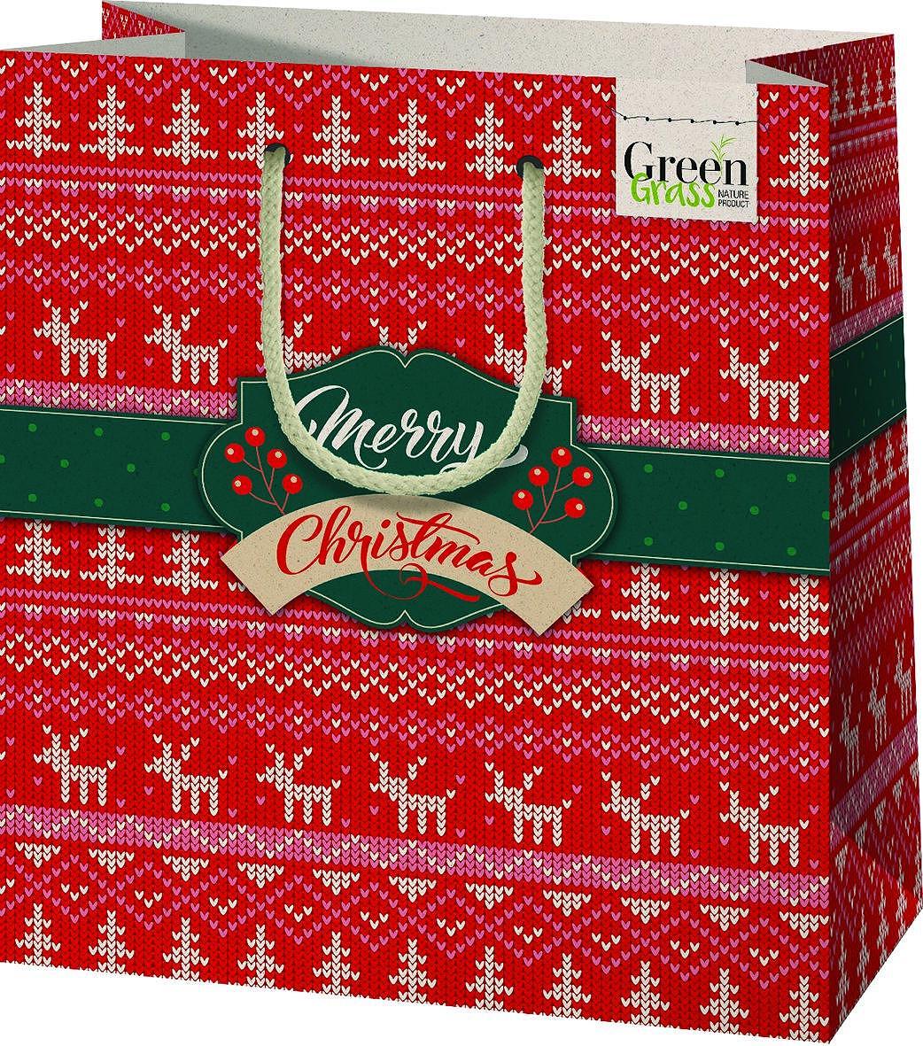 CARDEX Екологична подаръчна торбичка от трева М 20х23 MerryChristmas