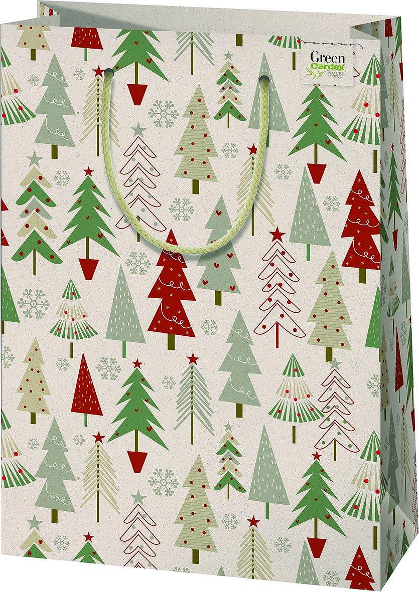 CARDEX Екологична подаръчна торбичка от трева Л 24х35 Елхички