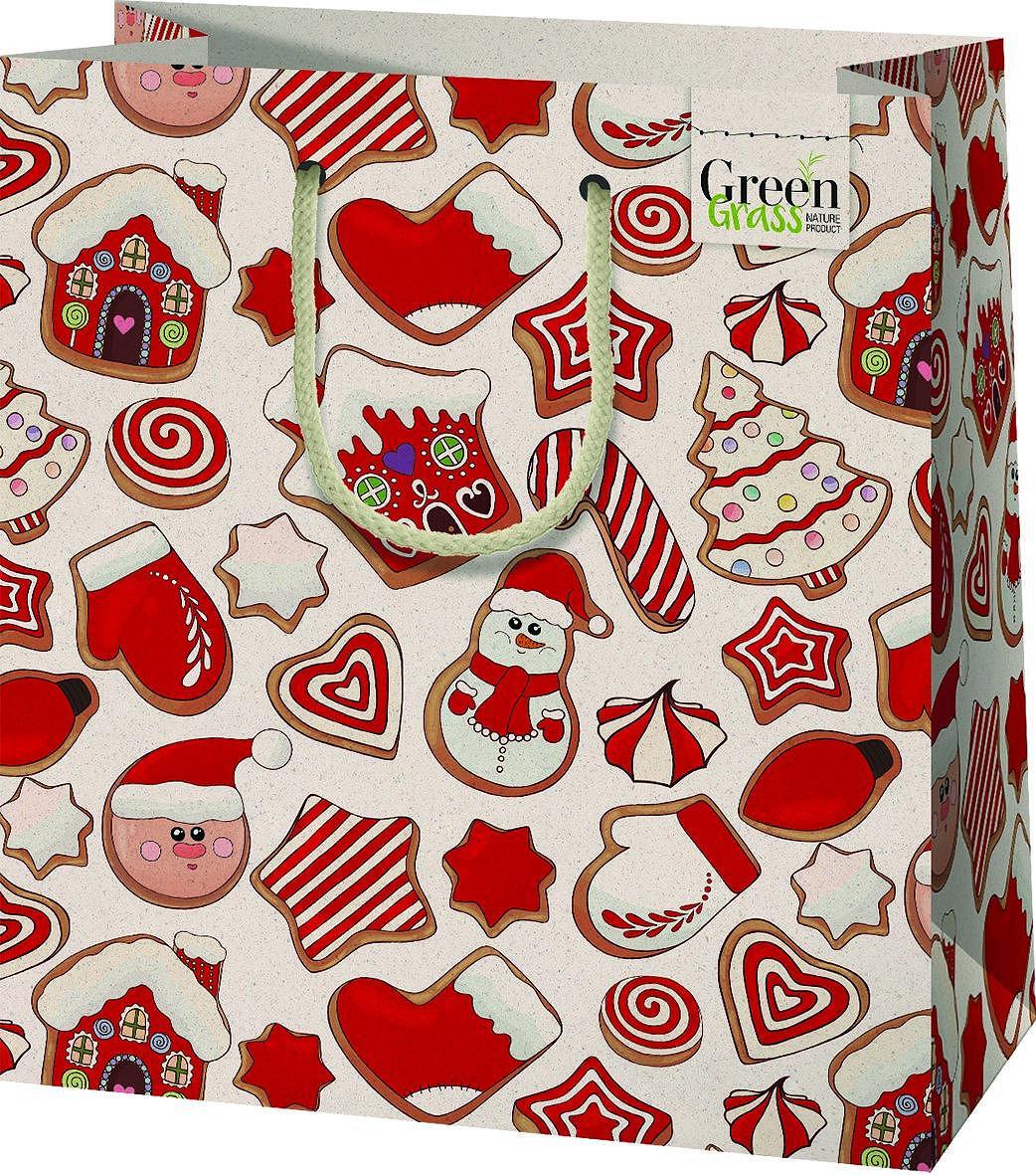 CARDEX Екологична подаръчна торбичка от трева М 20х23 Фигурки Коледа