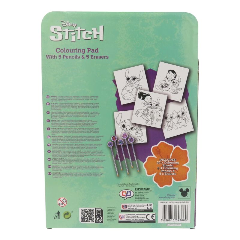 Сет за оцветяване с моливи с гума Stitch