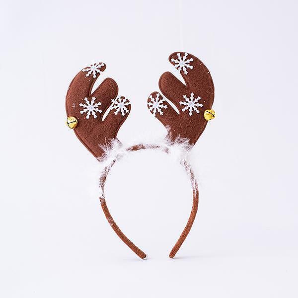 Eurolamp Диадема рога на елен с камбанки, кафява, 24см