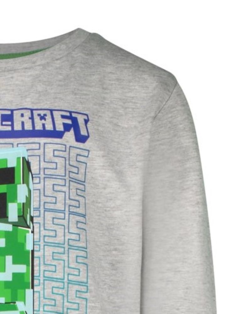 Блуза с дълъг ръкав Minecraft Creeper Logo, размер 128