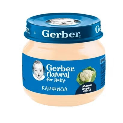 Gerber Пюре от карфиол, моето 1-во пюре, 6х80 гр