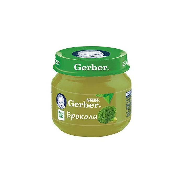 Gerber Пюре от броколи, моето 1-во пюре, 6х80 гр