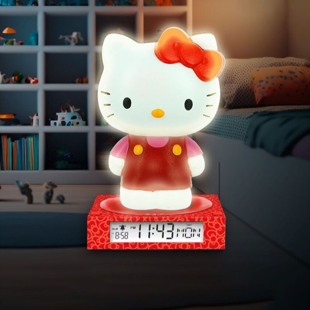3D лампа с будилник Hello Kitty