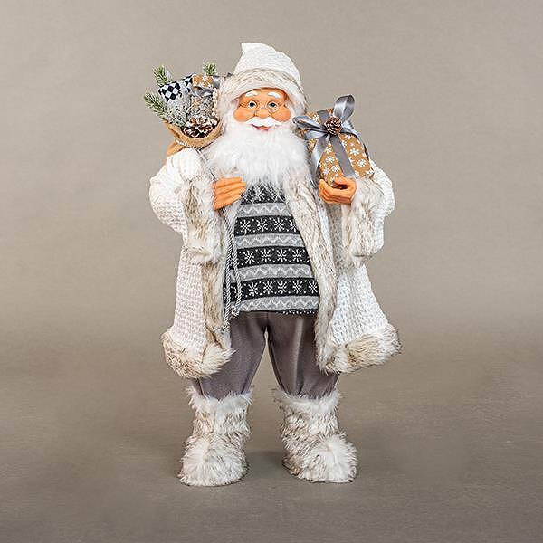 ДЕКОРАЦИЯ ДЯДО КОЛЕДА СИВ, 80 СМ
