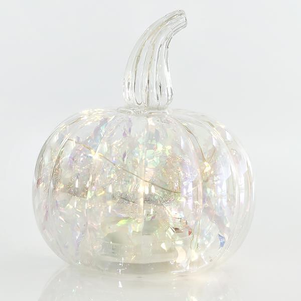 EUROLAMP светеща декорация тиква, стъкло, бяла, 12см