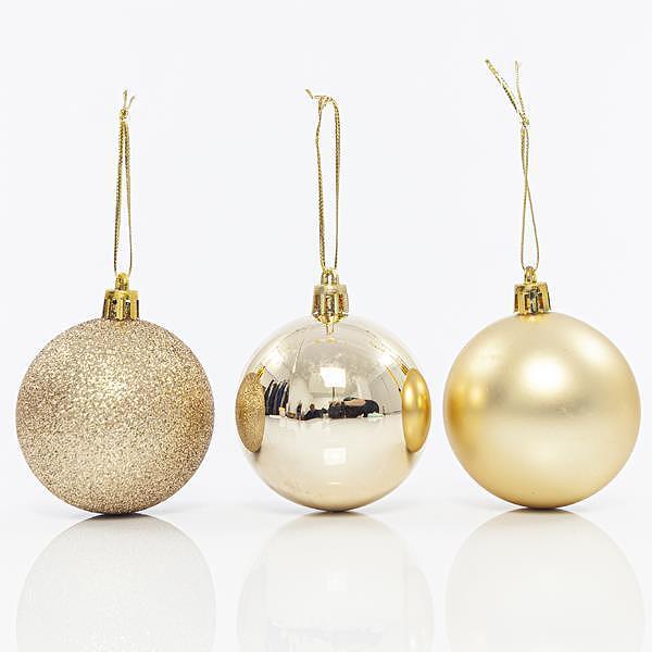 Играчка за елха топка, шампанско, 6 бр.