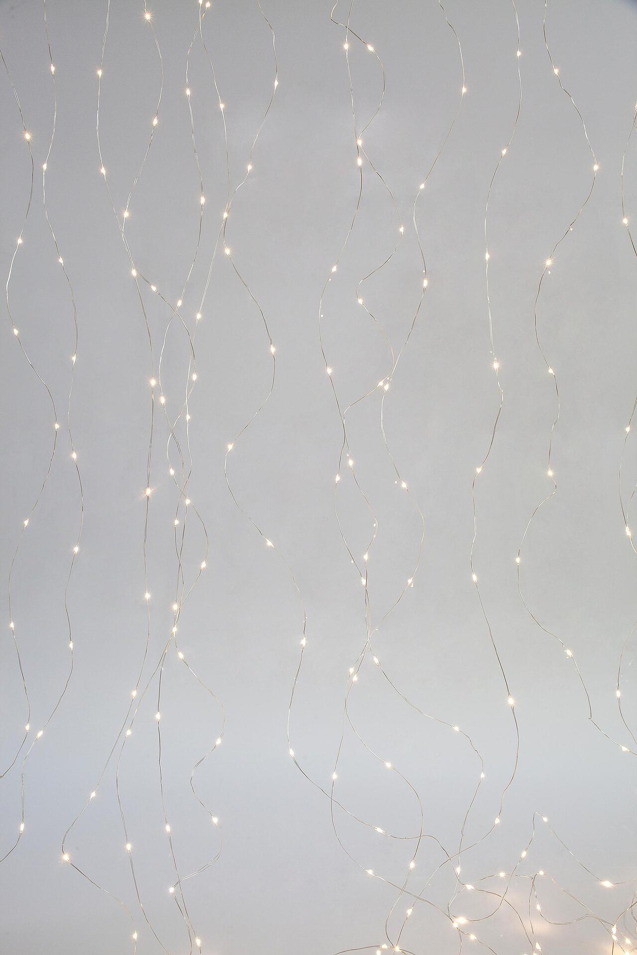 ЛАМПИЧКИ ТИП ЗАВЕСА,400 MINI LED, 31V,WW 200x200cm,ЗАХР.КАБЕЛ 5m, IP44