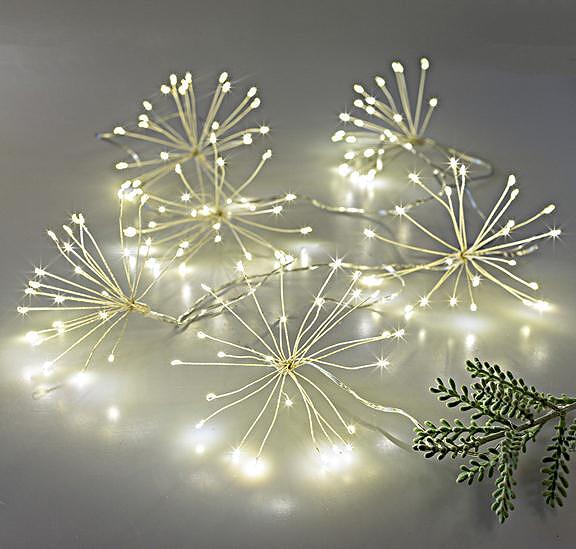 ЛАМПИЧКИ ТОП БУКЕТ,120MINI LED С АДАП.,СРЕБЪРЕН КАБЕЛ,WW СВЕТЛИНА