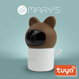 Бебефон с камера и Wi-Fi MARY’S „Мече“ – HD, нощно виждане, Tuya Smart