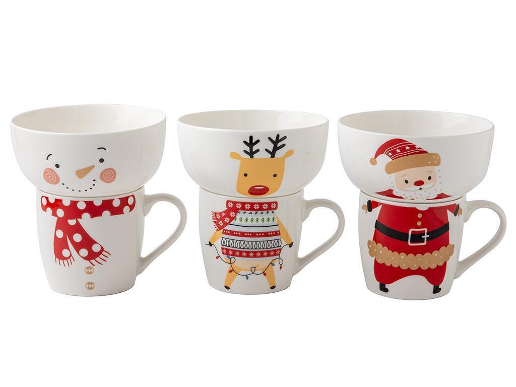 Florina порцеланов сет купа за салата + чаша, микс 3