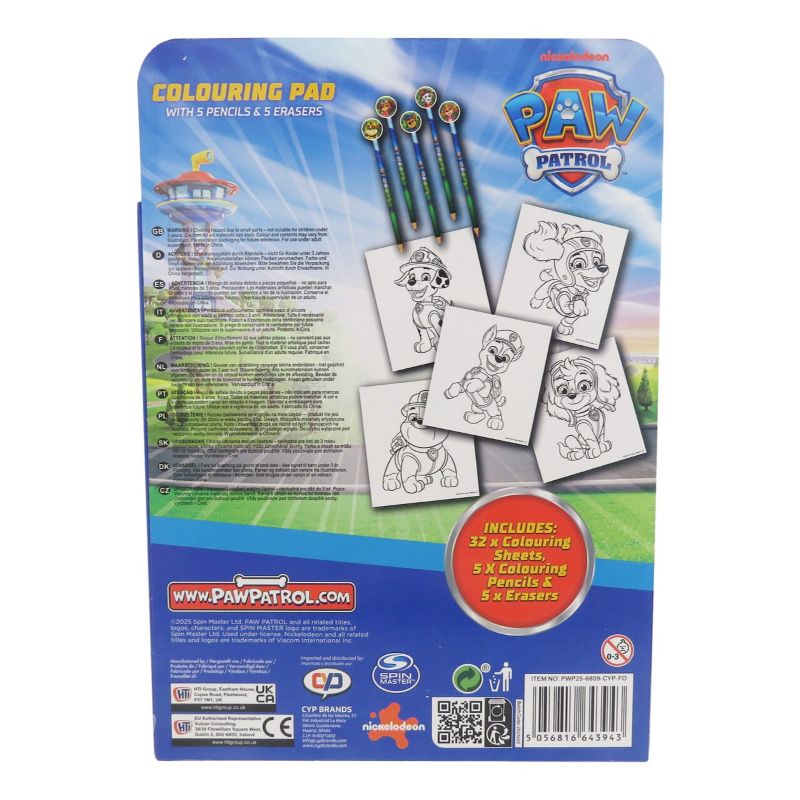 Сет за оцветяване с моливи с гума Paw Patrol