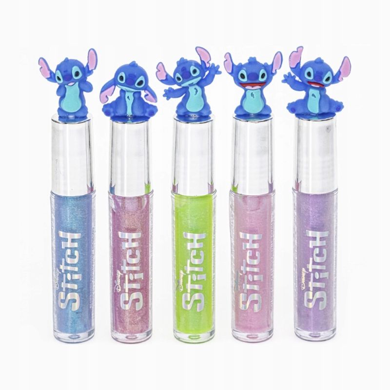 Комплект балсами за устни Stitch с топер-фигурка - 5 броя
