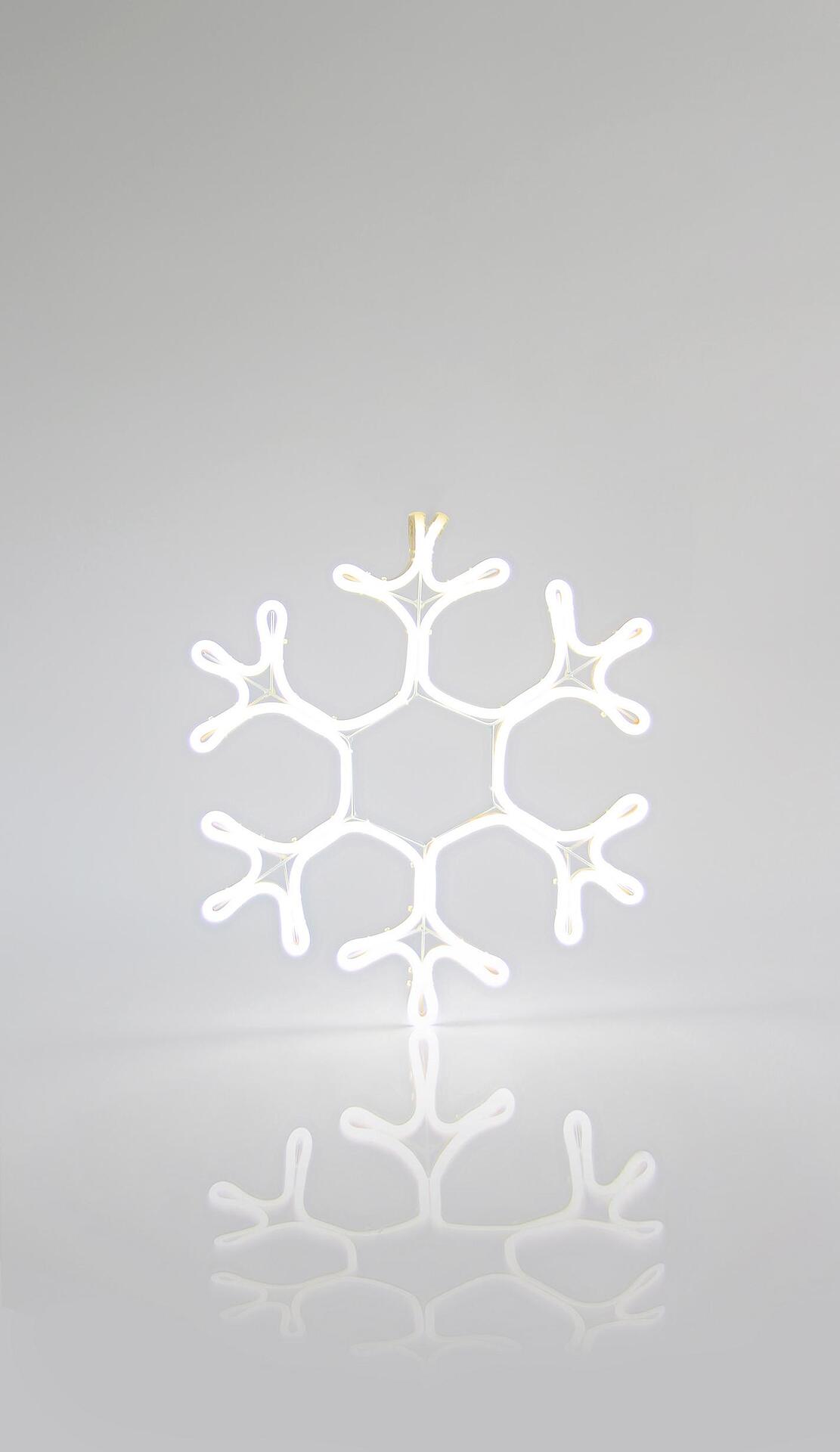 Светеща снежинка, 3m NEON LED, 45x35см, IP44 (топло бяло)