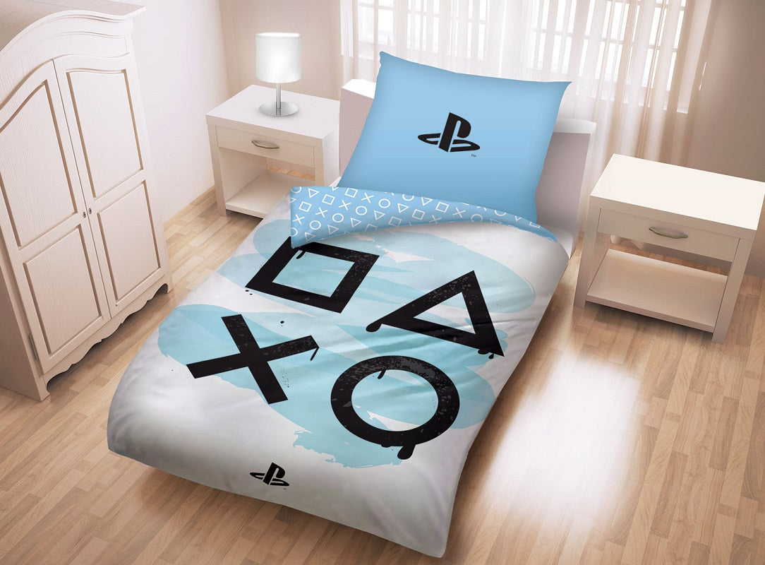 Детски спален комплект Playstation PS5 Light, Светлосин