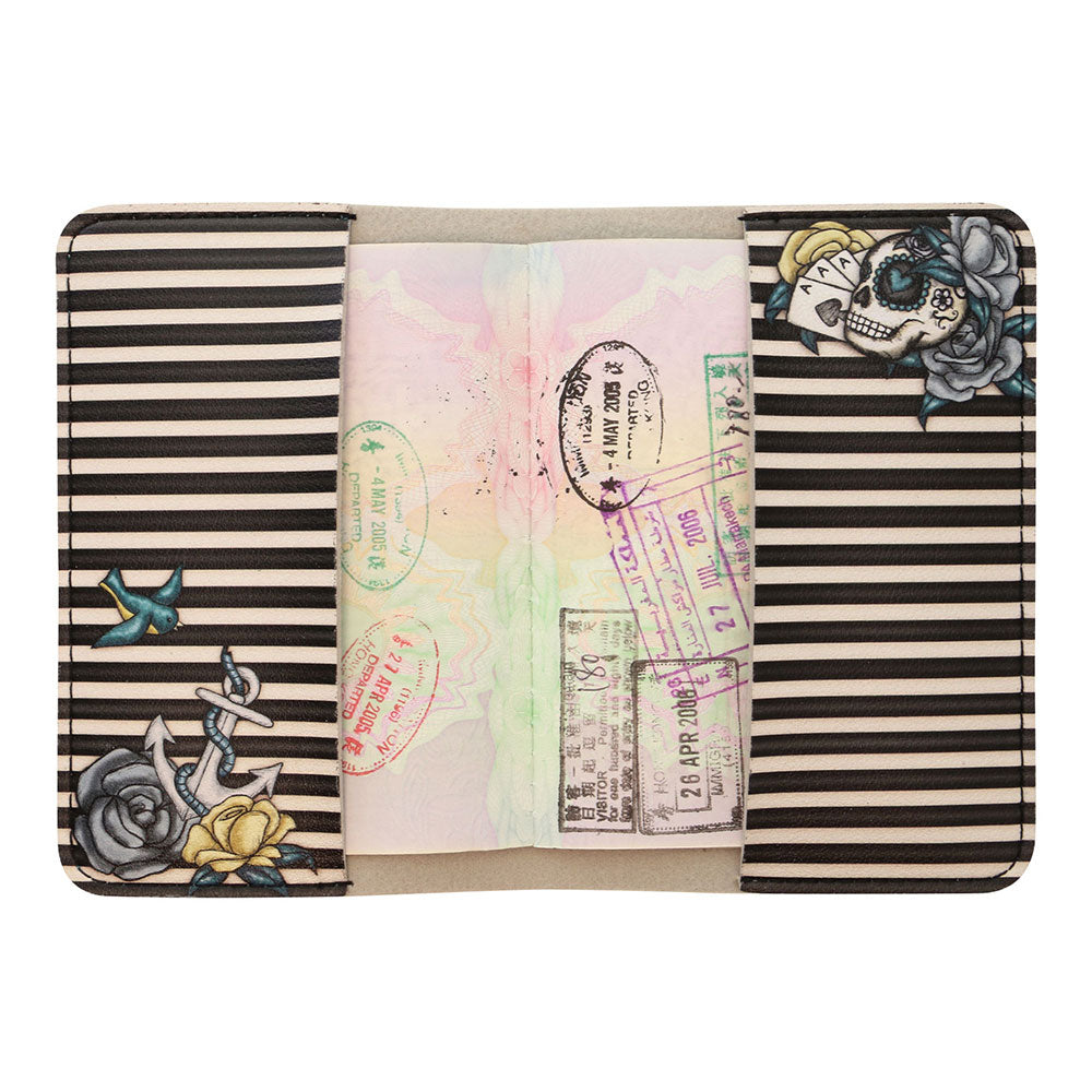 Комплект калъф за паспорт и етикет за багаж Santoro Gorjuss Black Pearl