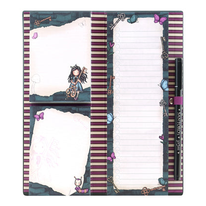 Комплект мемо листчета с писалка Santoro Gorjuss Curiosity