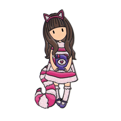 Метален пин в стъклена бутилка Santoro Gorjuss Through The Looking Glass Cheshire Cat