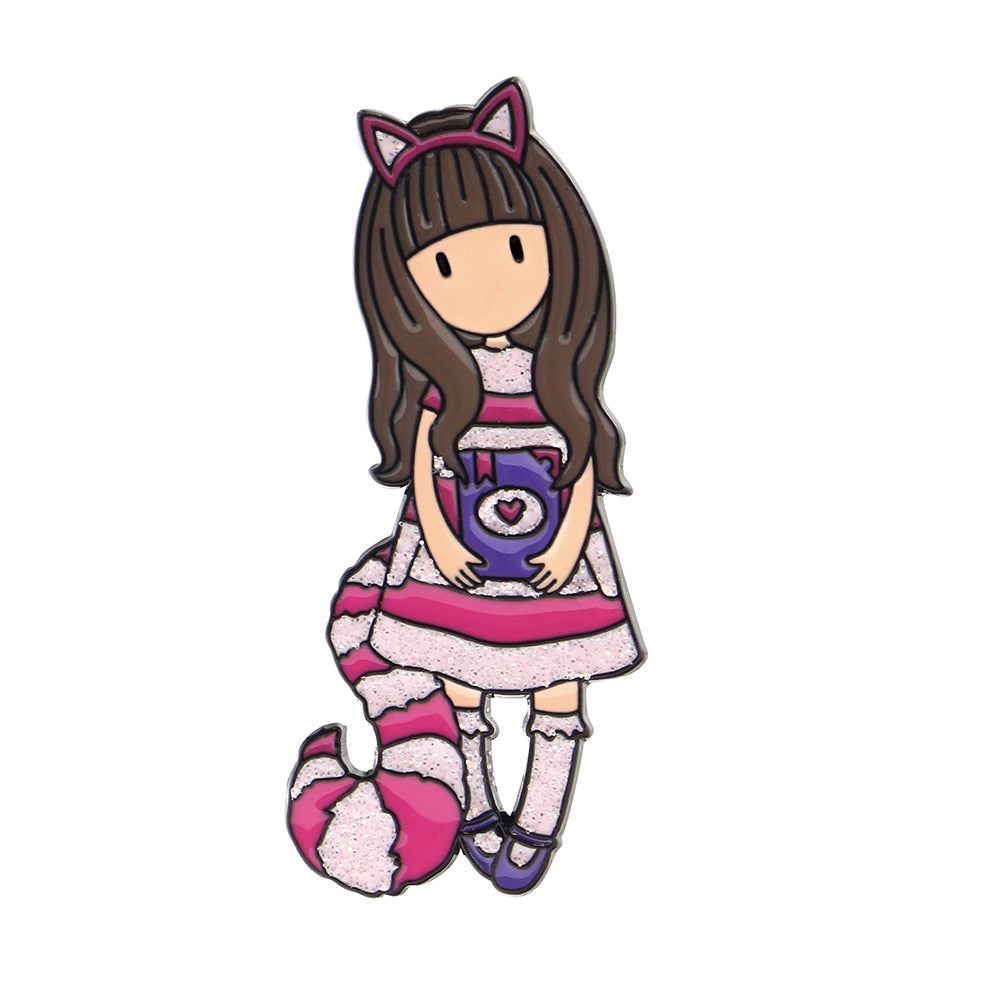 Метален пин в стъклена бутилка Santoro Gorjuss Through The Looking Glass Cheshire Cat