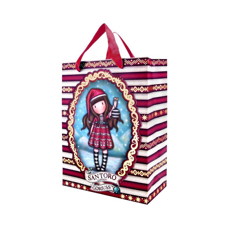 Средна подаръчна торбичка Santoro Gorjuss Merry and Bright - Tis The Season