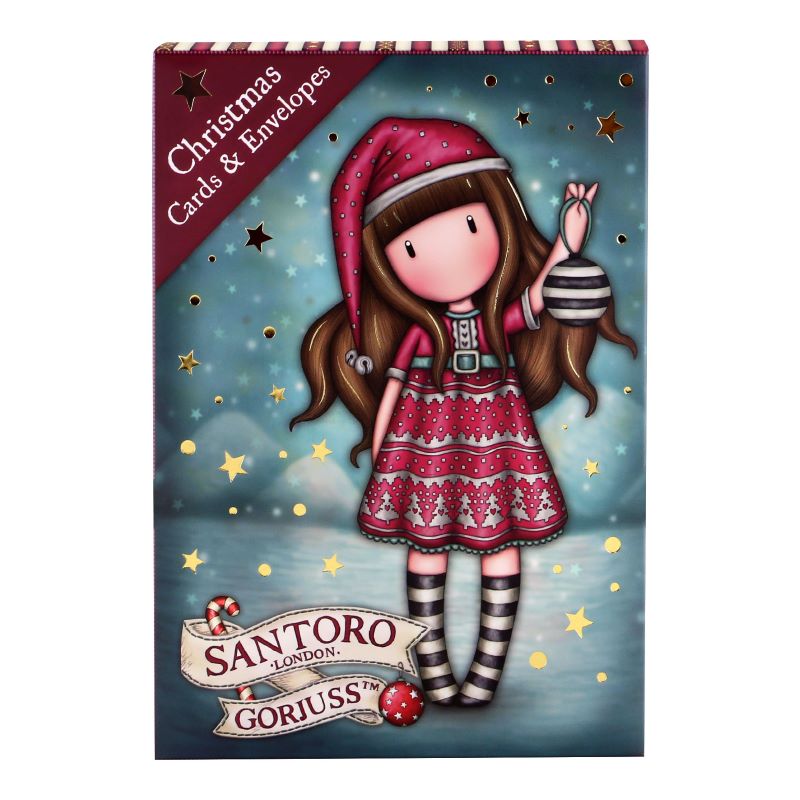 Комплект от 8 Коледни картички Santoro Gorjuss Merry and Bright - Tis The Season