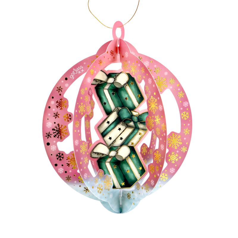 Комплект от 3 бр Коледна 3D декорация Santoro Gorjuss Mеrry and Bright - Cosy