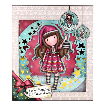 Комплект от 3 бр Коледна 3D декорация Santoro Gorjuss Mеrry and Bright - Tis The Season