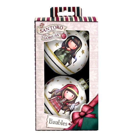 Комплект от 2 бр Коледни играчки за елха Santoro Gorjuss Mеrry and Bright