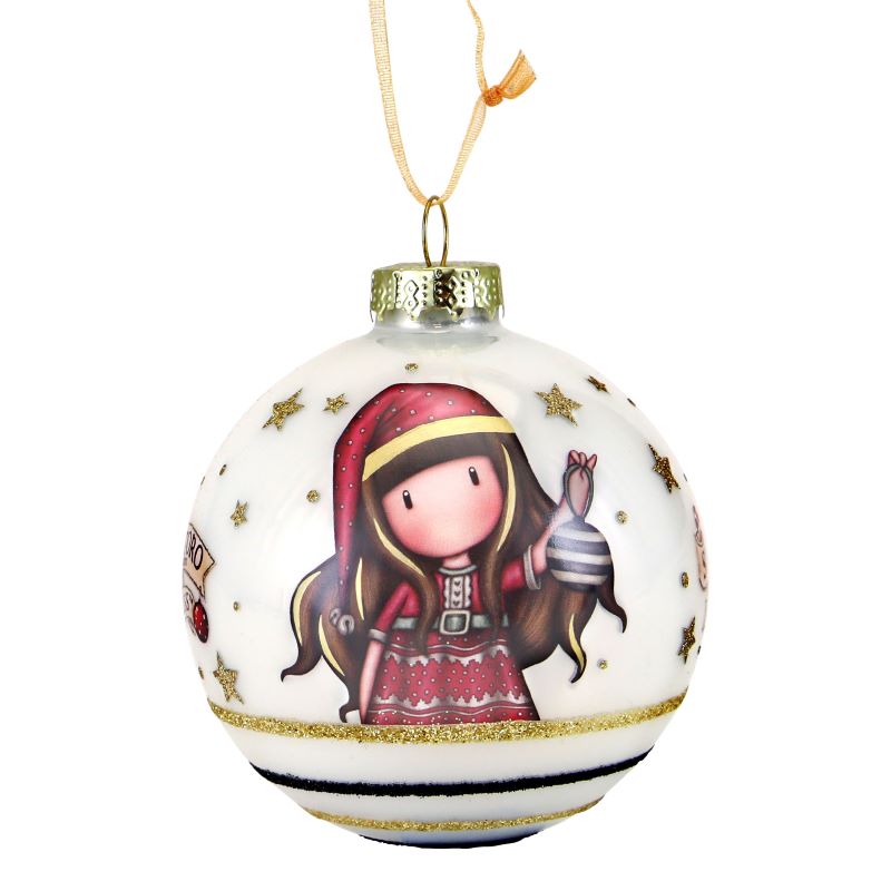 Комплект от 2 бр Коледни играчки за елха Santoro Gorjuss Mеrry and Bright