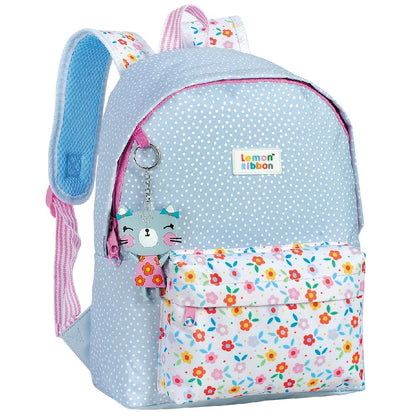 Раница за детска градина Lemon Ribbon Cat с точки