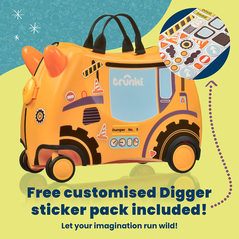 Детски куфар Trunki Doug the Digger Yellow