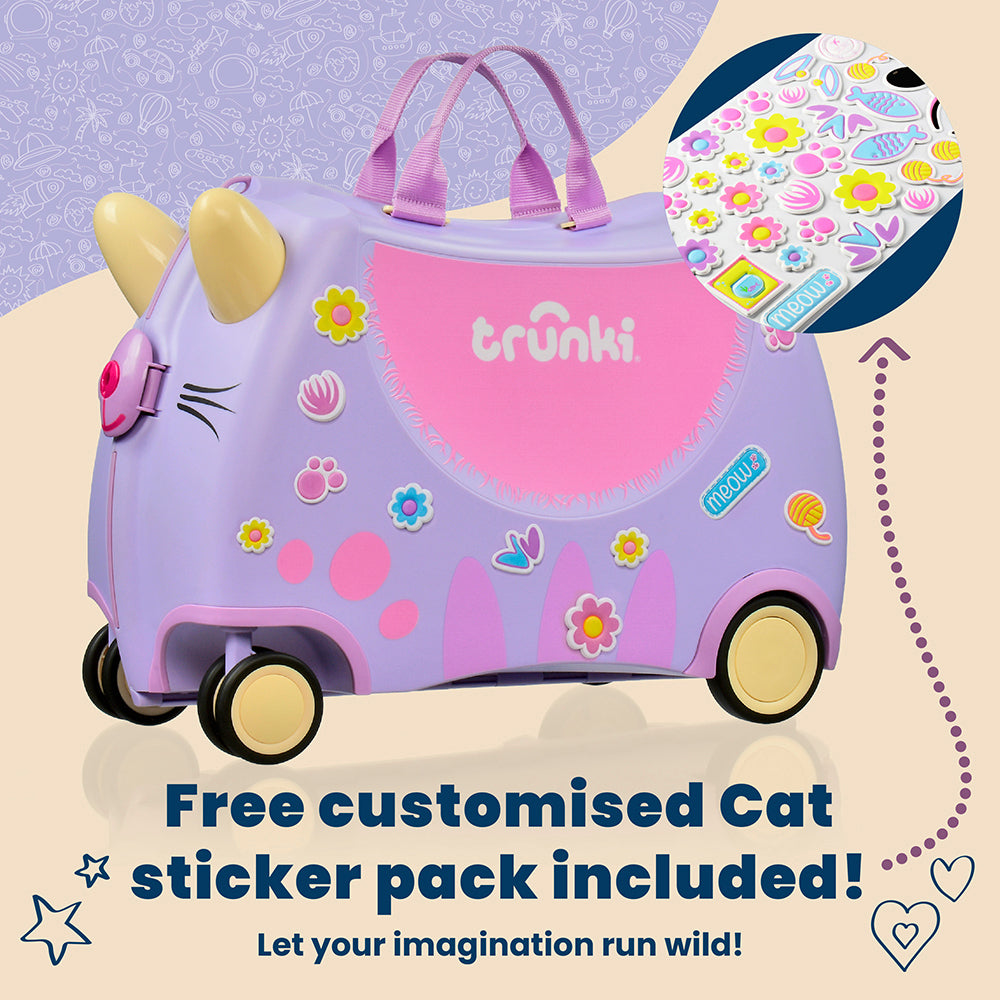 Детски куфар Trunki Cassie the Cat Lilac