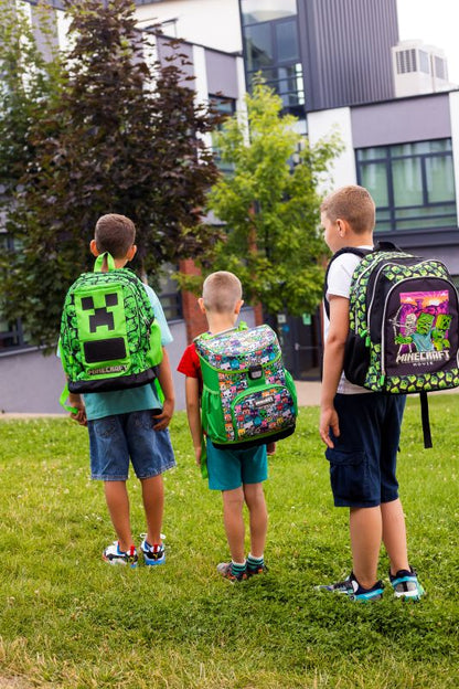 Ученически сет Minecraft Ergonomic - 3 части (раница, несесер и спортна торба)