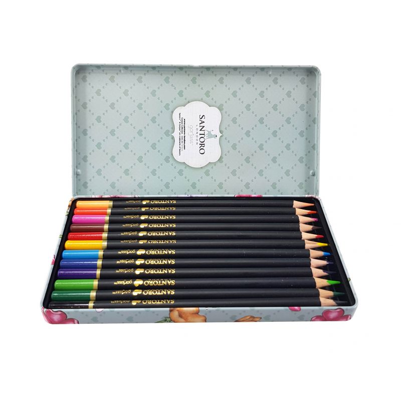 Цветни моливи Santoro Between The Pages в метална кутийка