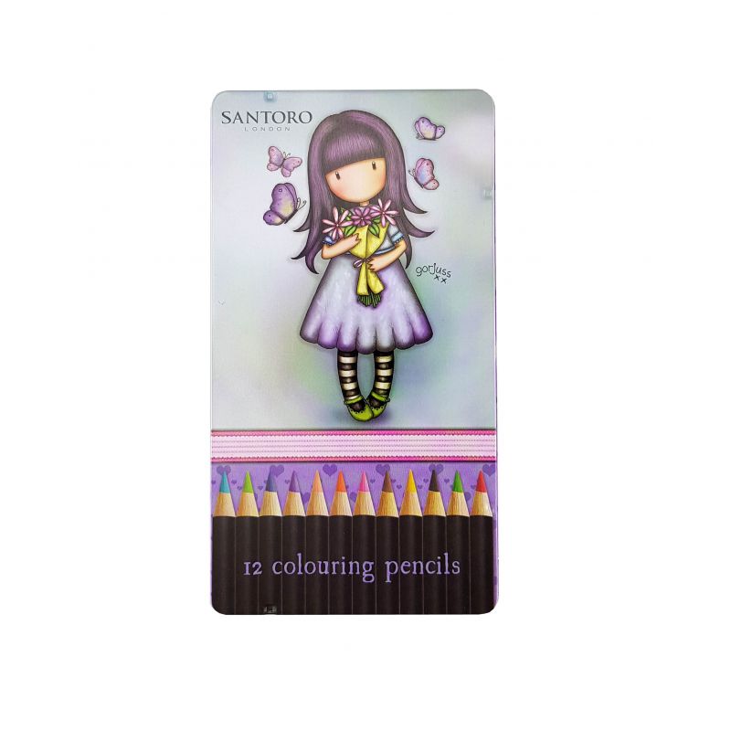 Цветни моливи Santoro Send Me Flowers в метална кутийка