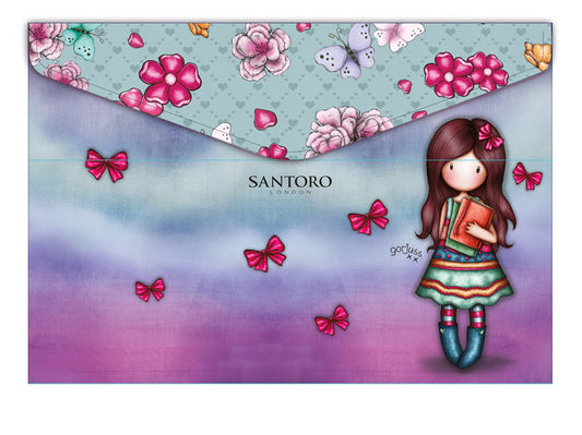 Папка плик с копче А4 Santoro Gorjuss, Асортимент