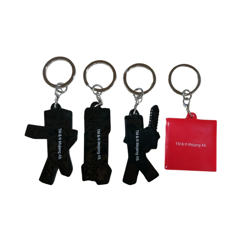 Комплект с 4 гумени ключодържателя Minecraft