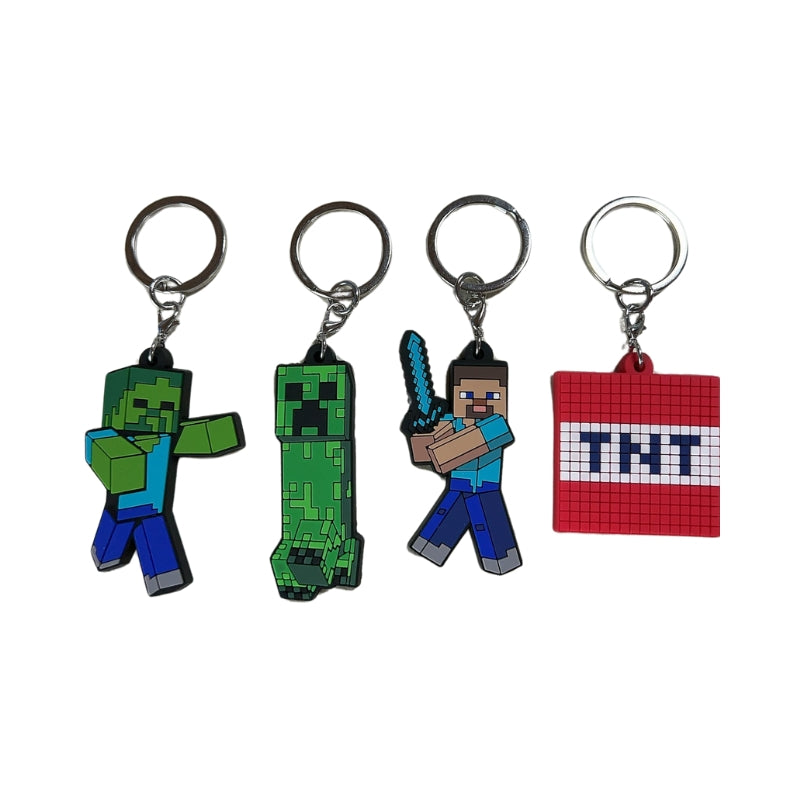 Комплект с 4 гумени ключодържателя Minecraft