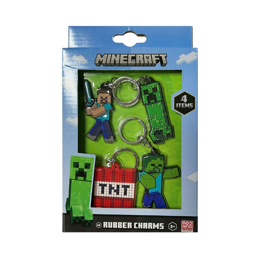 Комплект с 4 гумени ключодържателя Minecraft