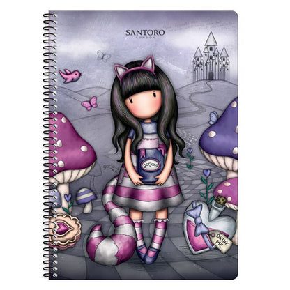 Тетрадка със спирала А4 Santoro Gorjuss, 90 листа, Асортимент