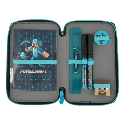 Ученически несесер Minecraft Diamond със съдържание, с 2 отделения